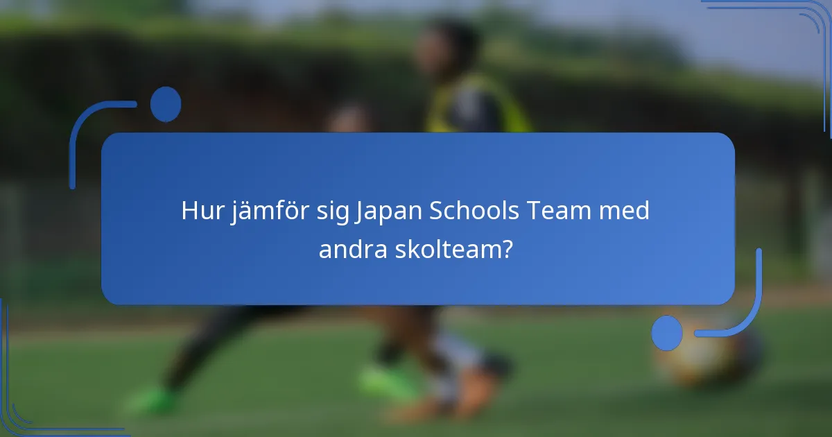 Hur jämför sig Japan Schools Team med andra skolteam?