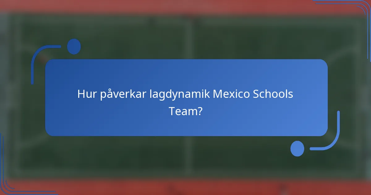 Hur påverkar lagdynamik Mexico Schools Team?
